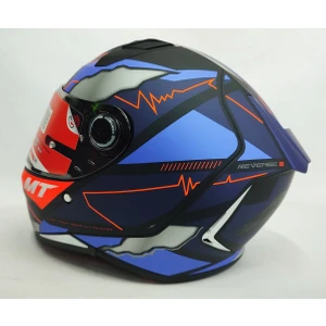 mt Kask mt Revenge 2 Hector Garzo A7 Mat Mavi Şeffaf Vizörlü V14B