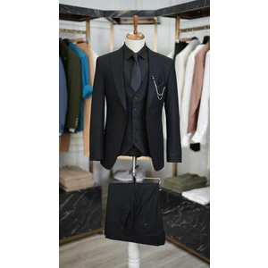 Erkek Slim Fit Italyan Kesim Kırlangıç Yaka Ceket Yelek Pantolon Takım Elbise