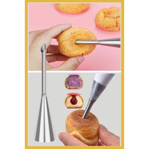 Tinky Winky Paslanmaz Çelik Krema Sıkma Torbası Ucu (Şanti Torbası Ucu, Dolgu Duyu) 1 Adet +2 Adet Şanti Torbası