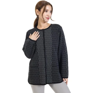 Mutlu City Yeni Sezon Kadın Triko Örgü Sıkı Dokuma Düğmeli Zincir Desenli Anne Kışlık Hırka 8086