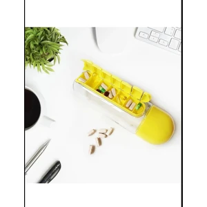 Hediye Ofisi 600 ml Dahili 7 Günlük Ilaç Organizer Su Şişesi