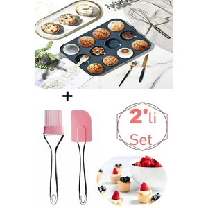 Chef Desing Muffin Mini Kek Kalıbı 12'li + Fırça Spatula Set
