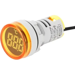 22 mm Dijital Termometre - Sarı (AC50-380V) (-20C / +199C)