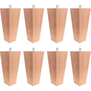 Turan Ahşap Koltuk Ayağı - Baza Ayağı - Ahşap Piramit Ayak 8'li-Set