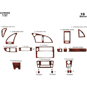 Marscockpitdesign Citroen Xsara 2 Ön Torpido Kaplama Maun 18 Parça 1999-2006