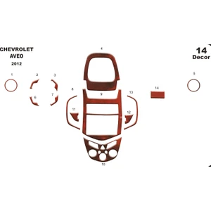 Marscockpitdesign Chevrolet Aveo Ön Torpido Kaplama Maun 14 Parça 2012-›