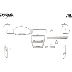 Marscockpitdesign Volkswagen Jetta Ön Torpido Kaplama Alüminyum 13 Parça 2013-›