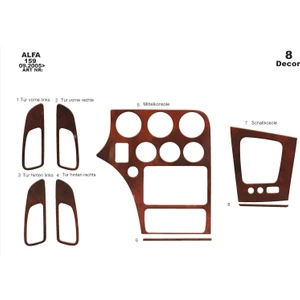Marscockpitdesign Alfa 159 Ön Torpido Kaplama Maun 8 Parça 2005-›
