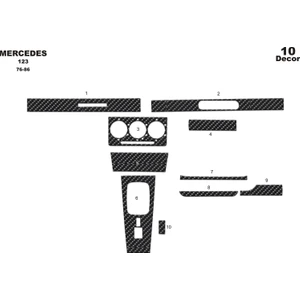 Marscockpitdesign Mercedes 123 Ön Torpido Kaplama Karbon 10 Parça 1976-1986