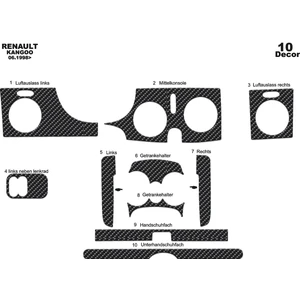 Marscockpitdesign Renault Kangoo Kubicstar Ön Torpido Kaplama Karbon 10 Parça 98-08