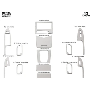 Marscockpitdesign Honda Accord Ön Torpido Kaplama Alüminyum 13 Parça 2003-2009