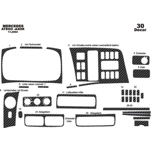 Marscockpitdesign Mercedes Axor Ön Torpido Kaplama Karbon 30 Parça 2004-›