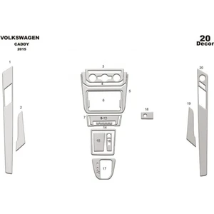 Marscockpitdesign Volkswagen Caddy Ön Torpido Kaplama Alüminyum 20 Parça 2015-›