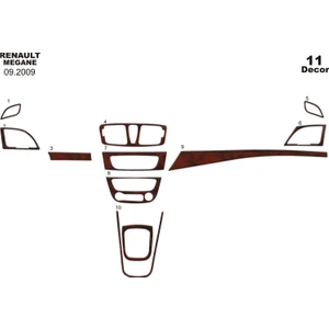 Marscockpitdesign Renault Megane 3 Ön Torpido Kaplama Maun 11 Parça 2009-2016