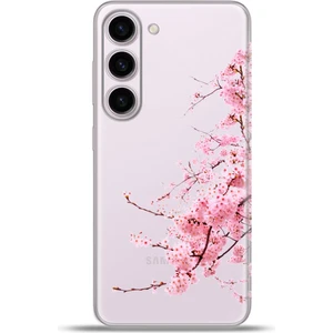 Samsung Galaxy S23 Kılıf Esnek Silikon Kamera Koruma 4K Desenli Özel Tasarım - Sakura