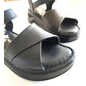 Iç Dış  Deri Platform Taban Kadın Sandalet