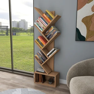 Enda Home Erine 8 Raflı Zikzak Kitaplık Çam