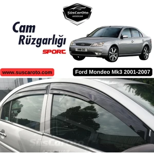 ŞüsCarOto Aksesuar Ford Mondeo Mk3 2001-2007 Uyumlu Mugen Cam Rüzgarlığı Seti Piano Black 4'lü