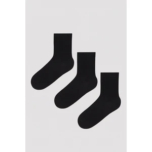 Unisex Siyah Basic 3 lü Soket Çorap Seti