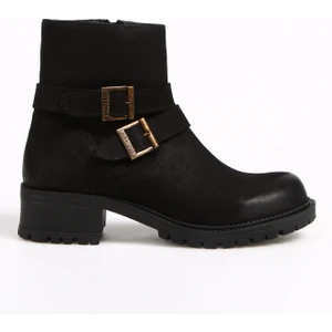 Deri Siyah Kadın Bot BUL-240501