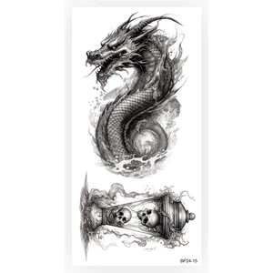 BP Tattoo Clessidra Kum Saati ve Ejderha Geçici Dövme