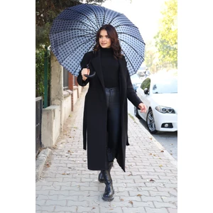 Kaliteli Mavi Kareli Desenli Kırılmaz Şemsiye 16 Telli Umbrella
