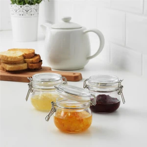 IKEA Korken Kapaklı Cam Kavanoz Cam 13 Cl 3 Adet