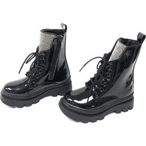 KAFKASLAR AYAKKABI Kafkaslar Kalın Taban Taşlı Parlak Rugan Kız Çocuk Postal Model Bot