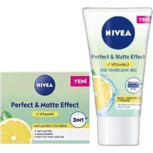 Perfect & Matte Effect C Vitaminli Yüz Bakım Kremi 50 ml ve Yüz Temizleme Jeli 50 ml