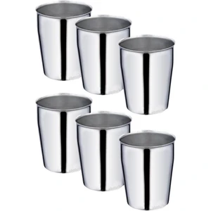 Çelik Bardak Paslanmayan Kırılmayan Bardak Krom Nikel Kaplama Kupa 330 ml 6 Adet
