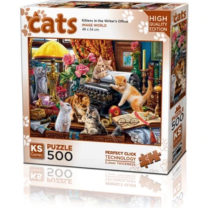 KS Games Kittens In The Writer#s Office 500 Parça Puzzle
