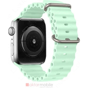 Apple Watch 9 45 mm Uyumlu Silikon Ocean Kordon Silindirik Geometri Kayış