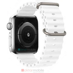 Apple Watch 9 45 mm Uyumlu Silikon Ocean Kordon Silindirik Geometri Kayış