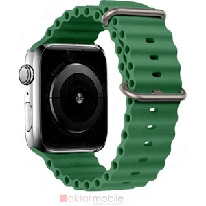 Apple Watch 9 45 mm Uyumlu Silikon Ocean Kordon Silindirik Geometri Kayış