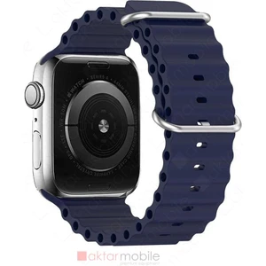 Apple Watch 9 45 mm Uyumlu Silikon Ocean Kordon Silindirik Geometri Kayış