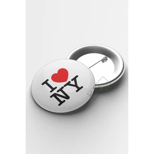 Atölye Çizgi I Love Ny Iğneli Buton Rozet 58MM