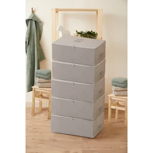 Renkli Bebek Renklibebek 5' Li Büyük Boy Gri Renk Baza Altı Çeyiz Hurç Organizer ~ Ölçü: (62X46X22) - 5 Adet