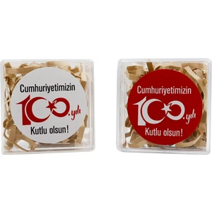 Repro Design 100. Yıl 29 Ekim Cumhuriyet Bayramı Yapışkanlı Etiket 4 cm Yuvarlak 24 Adet (  Beyaz - Kırmızı )