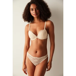 Wow Dantelli Push Up Destekli Bej Sütyen