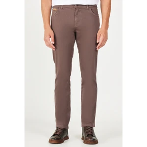 Texas Slim Fit Dar Kesim Normal Bel Kahverengi Esnek Pantolon