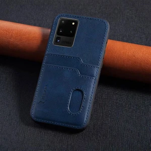 Samsung Galaxy S20 Ultra Uyumlu Kılıf Zebana Kartlıklı Lüx Deri Kılıf Lacivert