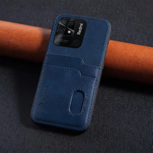 Xiaomi Redmi 10C Uyumlu Kılıf Zebana Kartlıklı Lüx Deri Kılıf Lacivert