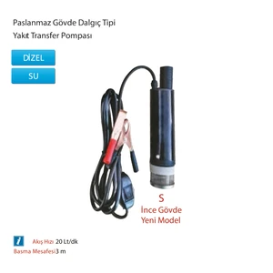 MTTP80S12 12V 37W Paslanmaz Ince Gövde Dalgıç Tipi Yakıt Transfer Pompası