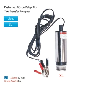 MTTP80XL12 12V 37W Paslanmaz Xl Gövde Dalgıç Tipi Yakıt Transfer Pompası