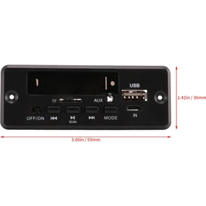 2X25W 50W Amplifikatör Mp3 Çalar Dekoder Kurulu 5V-12V Bluetooth 5.0 Araba Fm Radyo Modülü Desteği Tf USB Aux Çalar Dekoder (Yurt Dışından)