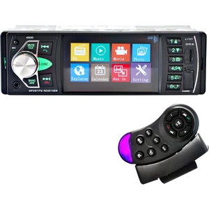 Araba Hd 4.1 Inç Bluetooth Mp5 Çalar Geri Vites Ekranı Fm Radyo Evrensel 4022D + Direksiyon Uzaktan Kumanda (Yurt Dışından)