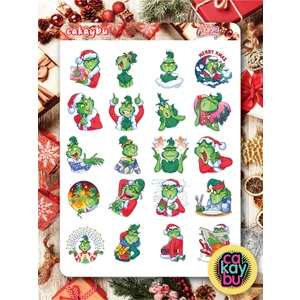 Merry Christmass Grinch Sticker Set A4 Boyutunda 1 Sayfa
