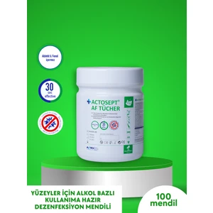 Actosept® Af Tücher 100 Mendil | Yüzeyler Için Alkol Bazlı Kullanıma Hazır Dezenfeksiyon Mendili