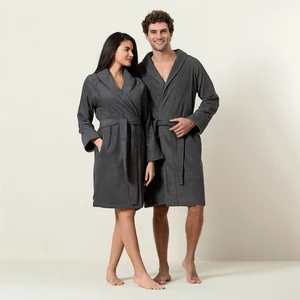 Solid Unisex Bornoz Antrasit