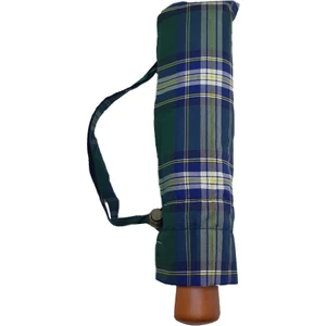 Snotline-April Bayan Şemsiye Otomatik Açılır 90 cm Çap Kapalı 30 cm Çanta Boy Lacivert Yeşil Ekose